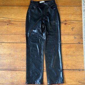 Abercrombie & Fitch Shiny Black High-Rise Pants